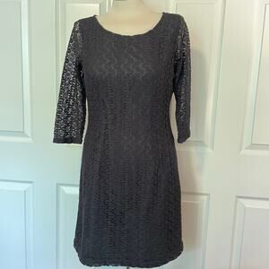 Oxmo Women's 3/4 Sleeve Lace Shift Dress, size Medium